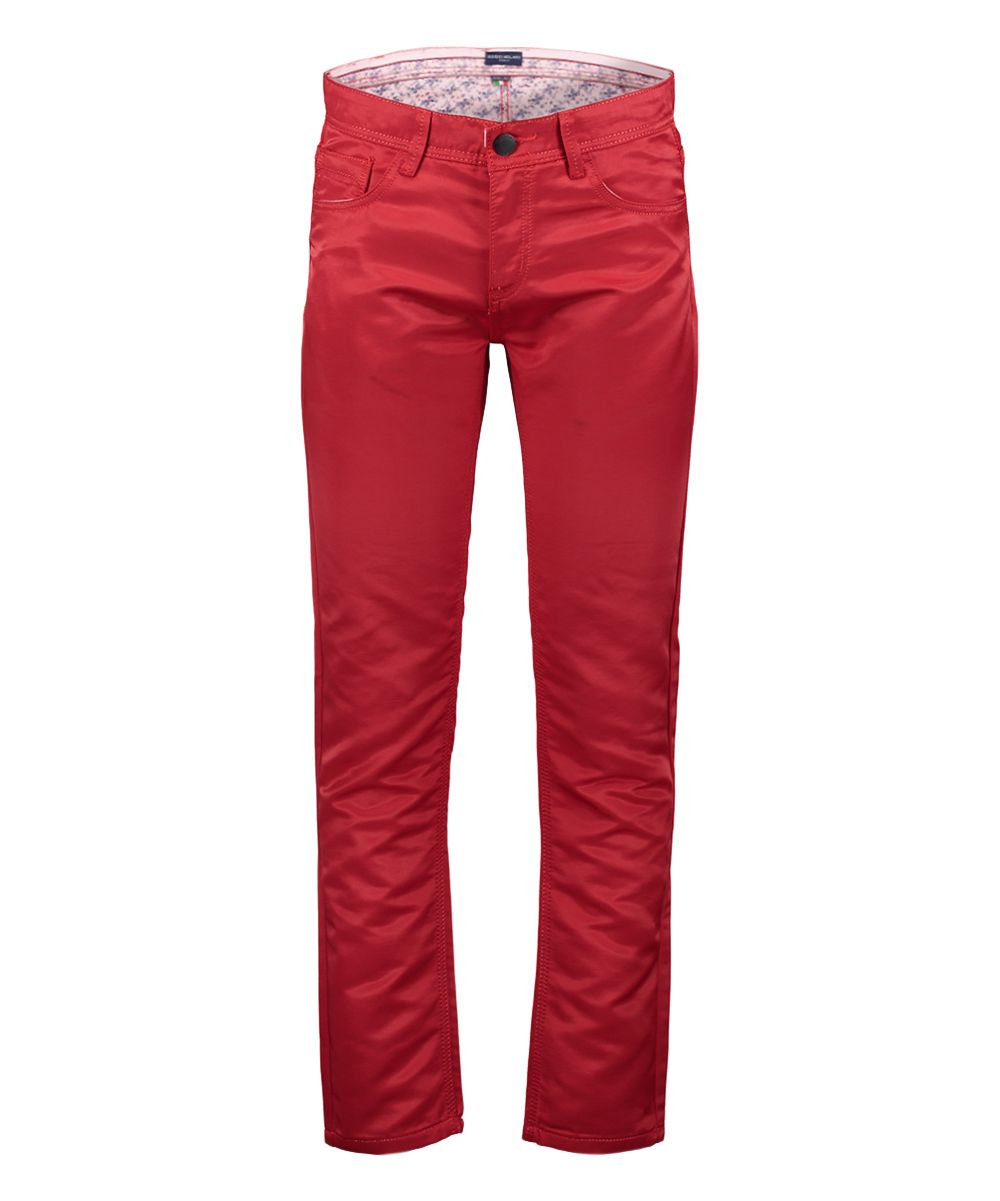 Rosso Milano Men's Dress Pants RED - Red Five-Pocket Big-Stich Slim-Fit Pants - Men | Zulily