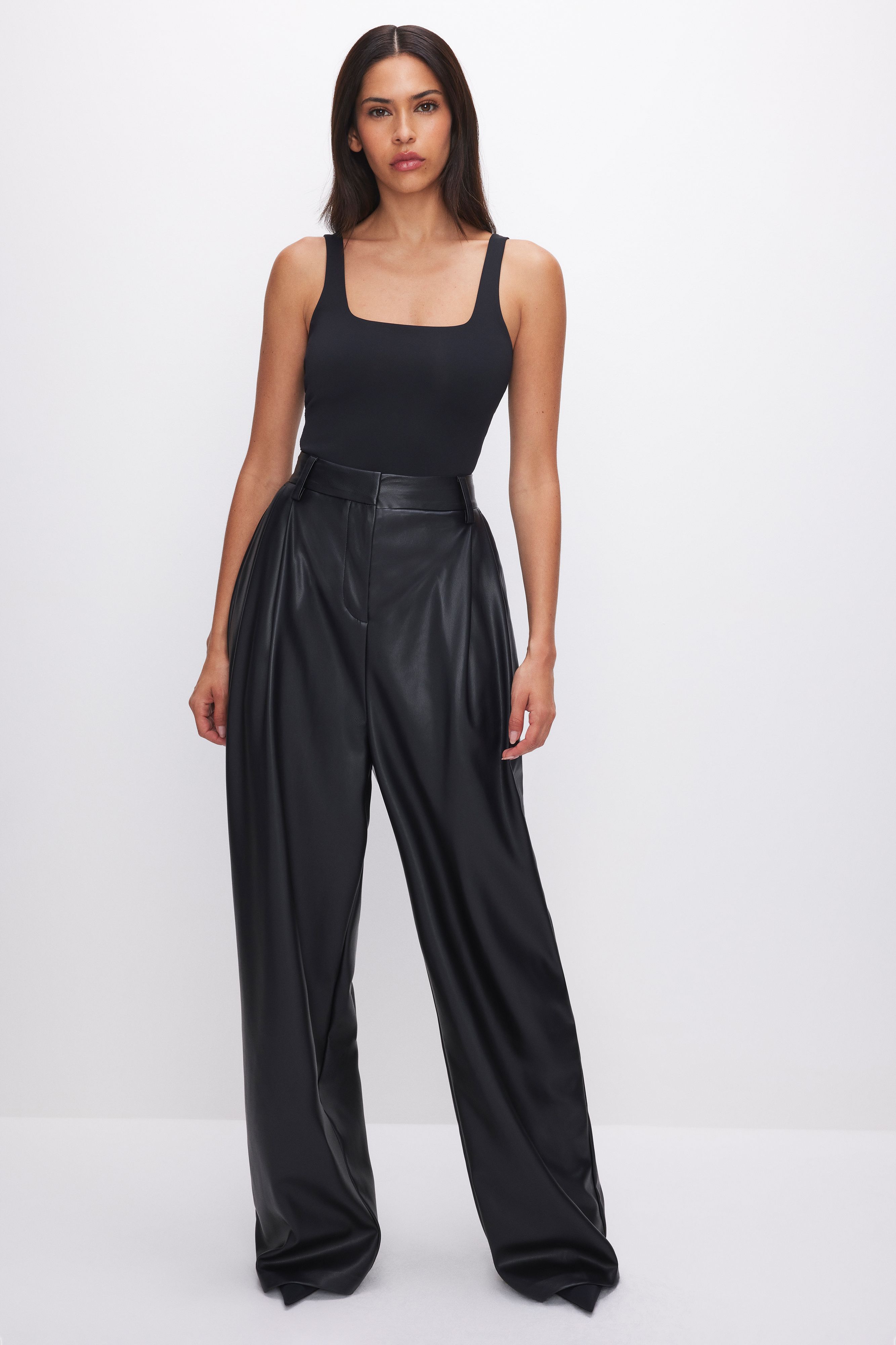 GOOD ’90s FAUX LEATHER TROUSERS | Good American