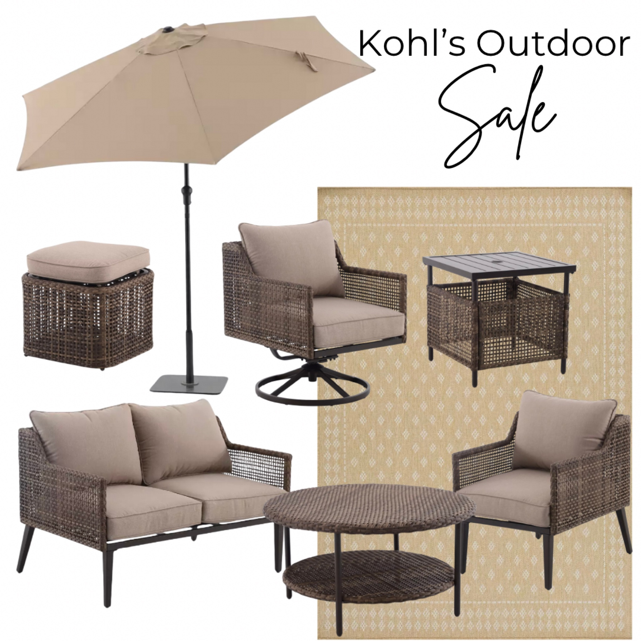 Kohl’s Outdoor Furniture Sale! Lowest price! Great reviews. 
Patio, porch, spring, summer, seasonal, wicker, weather proof, neutral, home, sofa, chair, couch, table, side table, umbrella

#LTKHome #LTKSaleAlert #LTKSeasonal