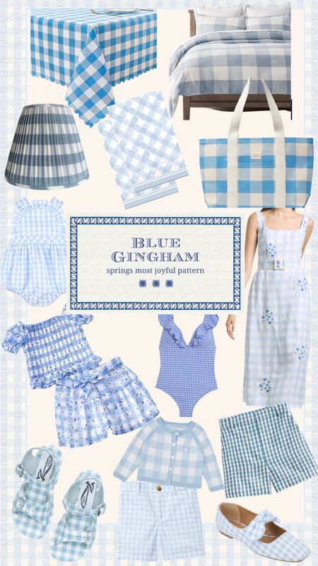 Pretty blue gingham pieces for spring. Blue gingham dress, blue gingham baby clothes, blue gingham home decor 

#LTKfindsunder100