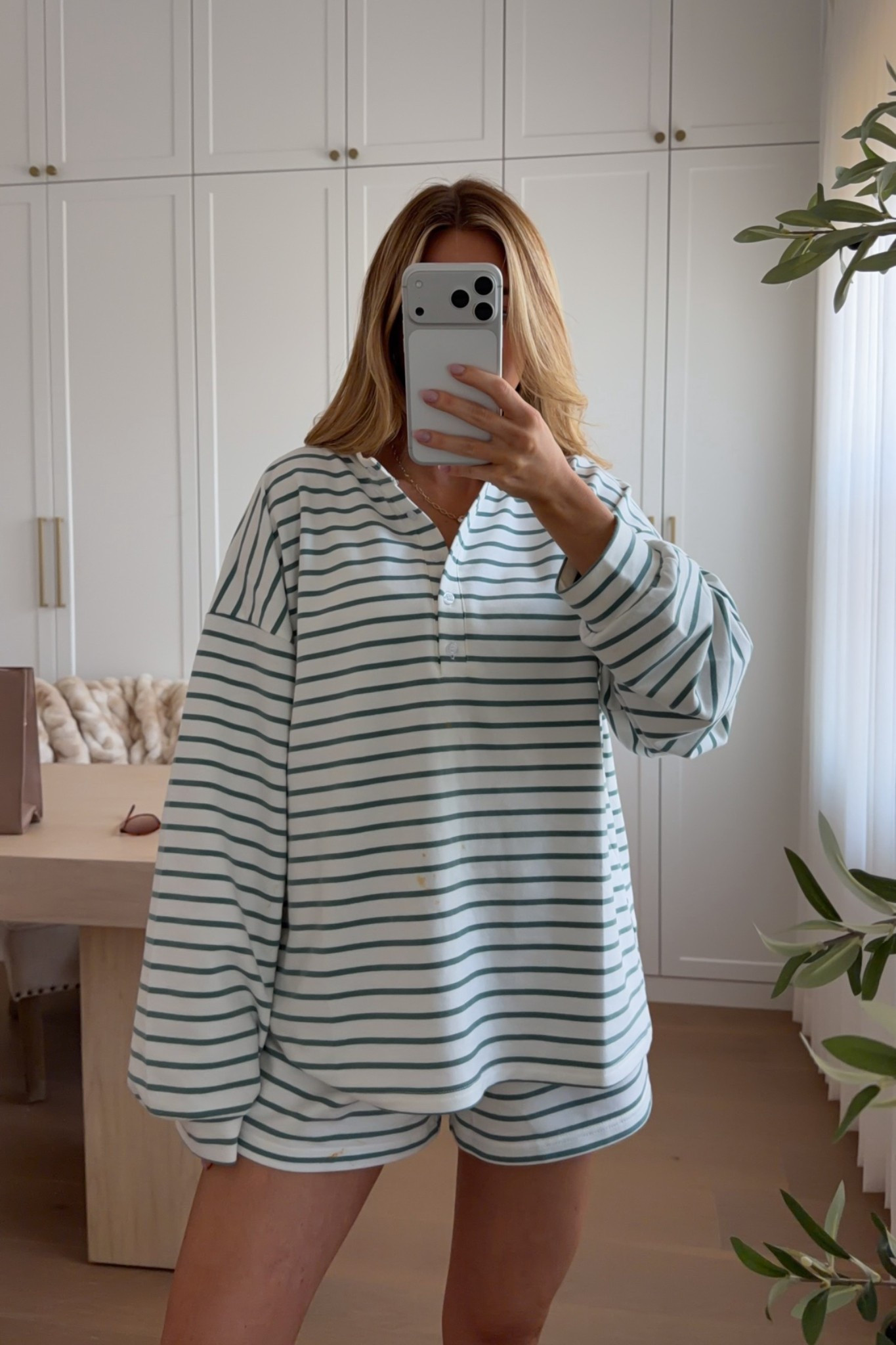 wearing a small
