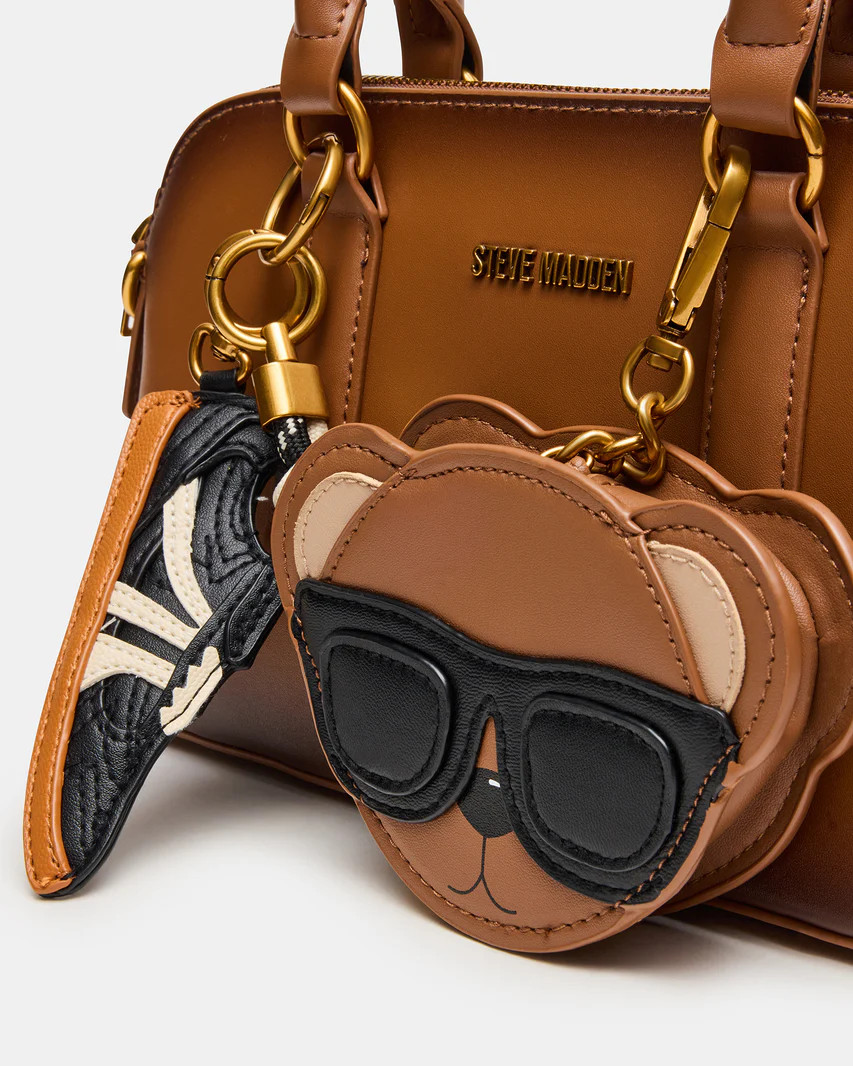 THORNE Bag Nutshell Zipper Sneaker Bear Charms Top Handle Handbag | Steve Madden (US)