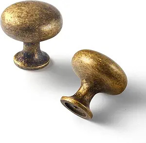 Goo-Ki 6 Pack Antique Brass Cabinet Knobs Burnished Court Drawer Handles Zinc Alloy Kitchen Hardw... | Amazon (US)