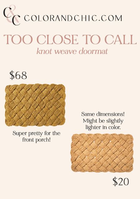 Very similar knot weave design doormat! We have the Serena & Lily one, but the Studio McGee is very similar! 

#LTKstyletip #LTKhome