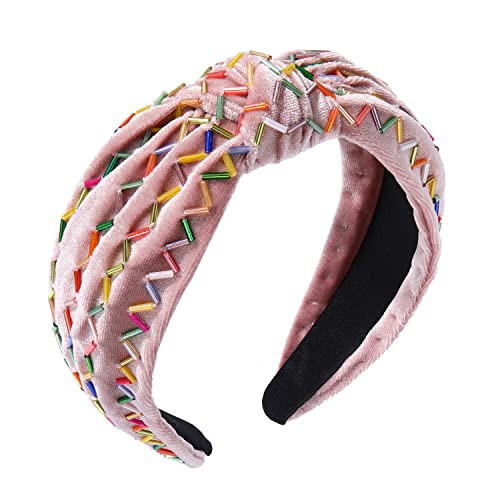 Knotted Headbands Rainbow Sprinkle Knotted Headband Birthday Hairbands Statement Velvet Wide Turban Hair Hoop for Women Girls Holiday Party Hair Accessories Gifts | Amazon (US)