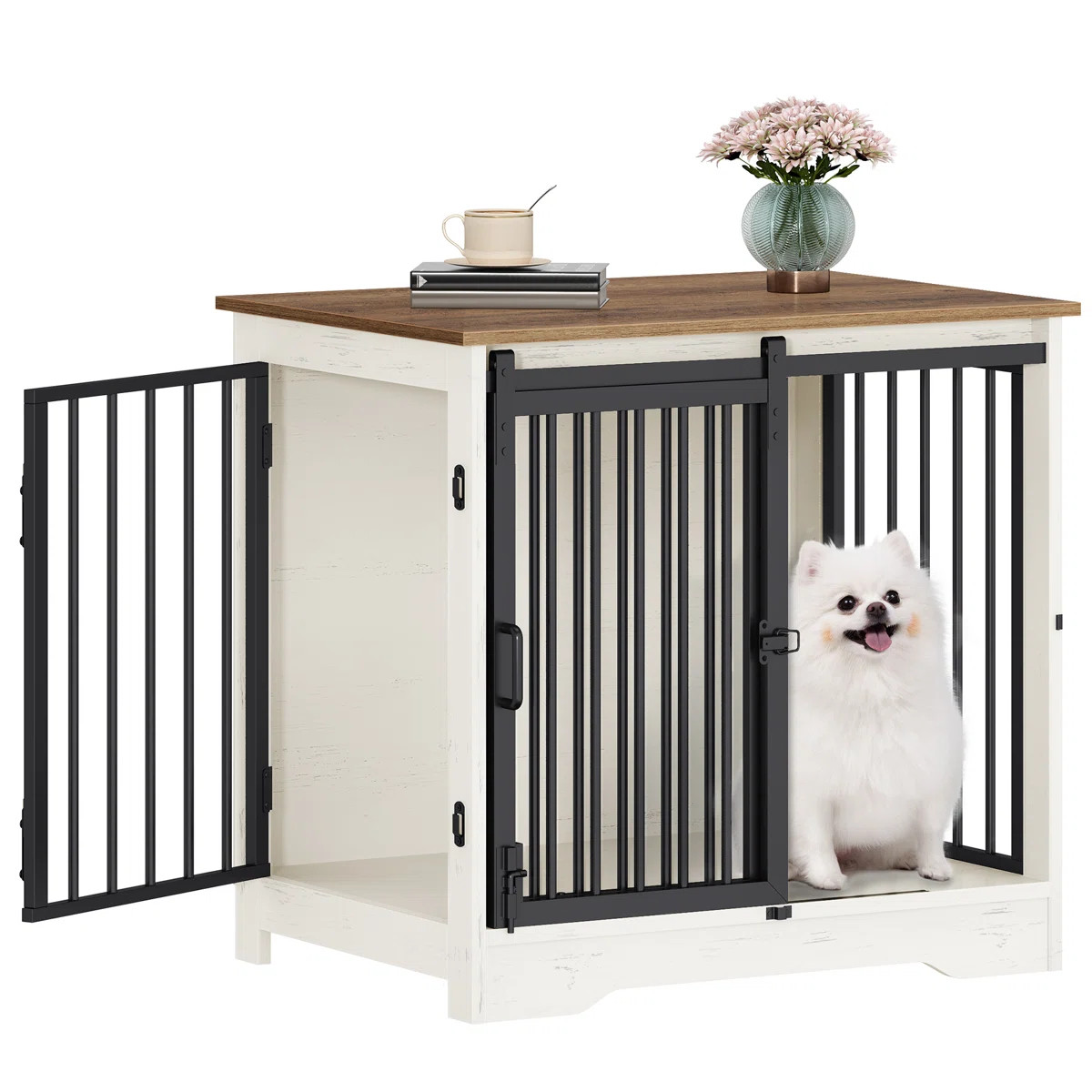 Tucker Murphy Pet™ Dawyne Metal Sliding Barn Door Dog Crate & Reviews | Wayfair | Wayfair North America