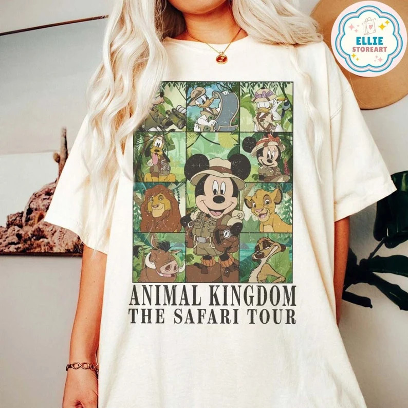 Vintage Mickey and Friends Disney Animal Kingdom the Safari Tour Shirt, the Lion King Simba Timon... | Etsy (US)