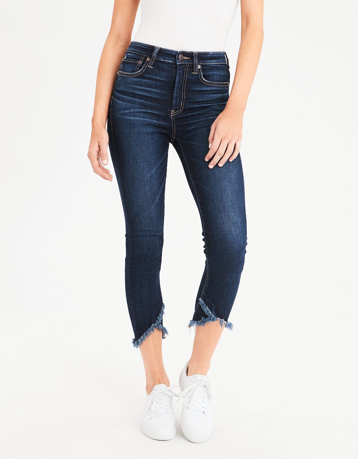 AE Ne(X)t Level Super High-Waisted Jegging Crop, Deep Waters | American Eagle Outfitters (US & CA)