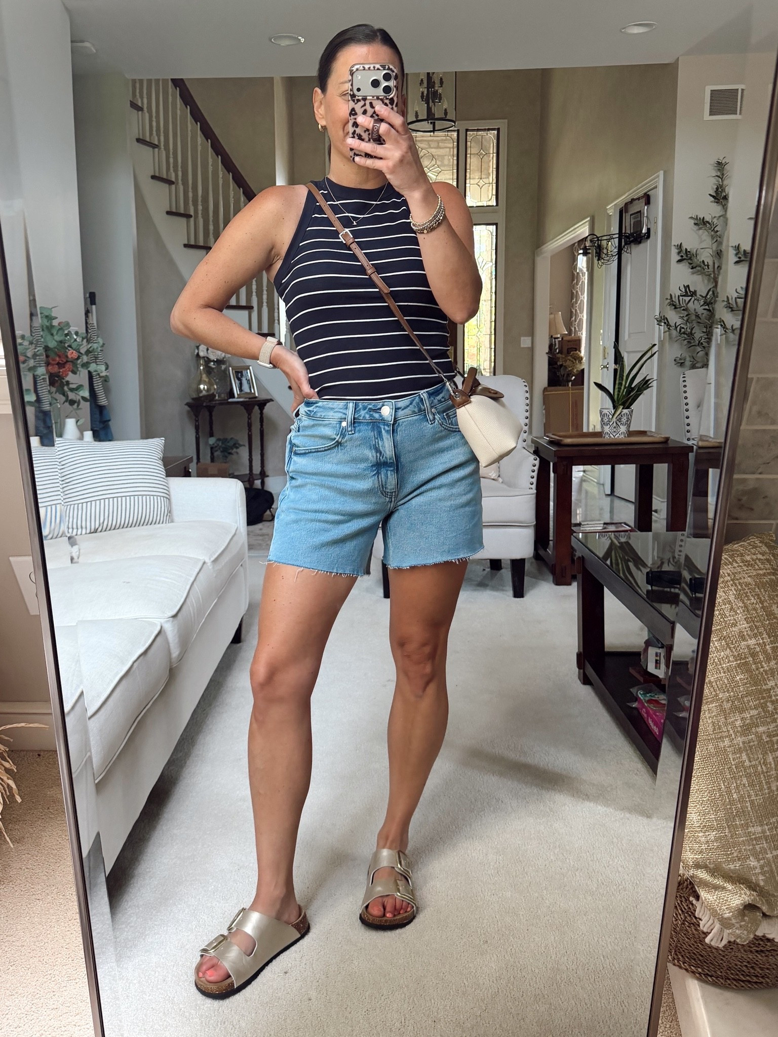 Summer mom outfit of the day! I sized up in the shorts and the tank runs true to size. ￼

#LTKootd #LTKmomlife #LTKOver40