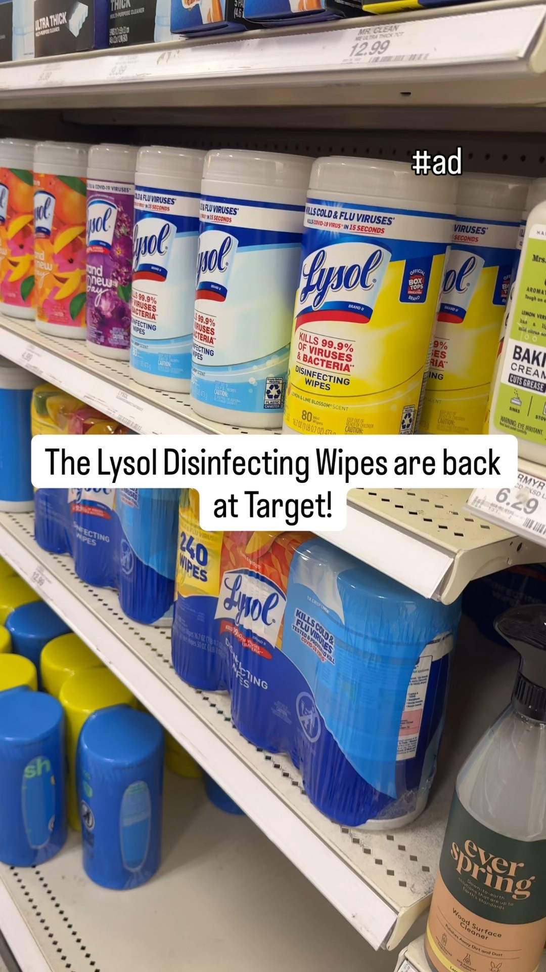 #ad @Lysol Disinfecting Wipes which are back on the shelves at @target!

#Lysol #LysolDisinfectingWipes #TargetPartner #Target