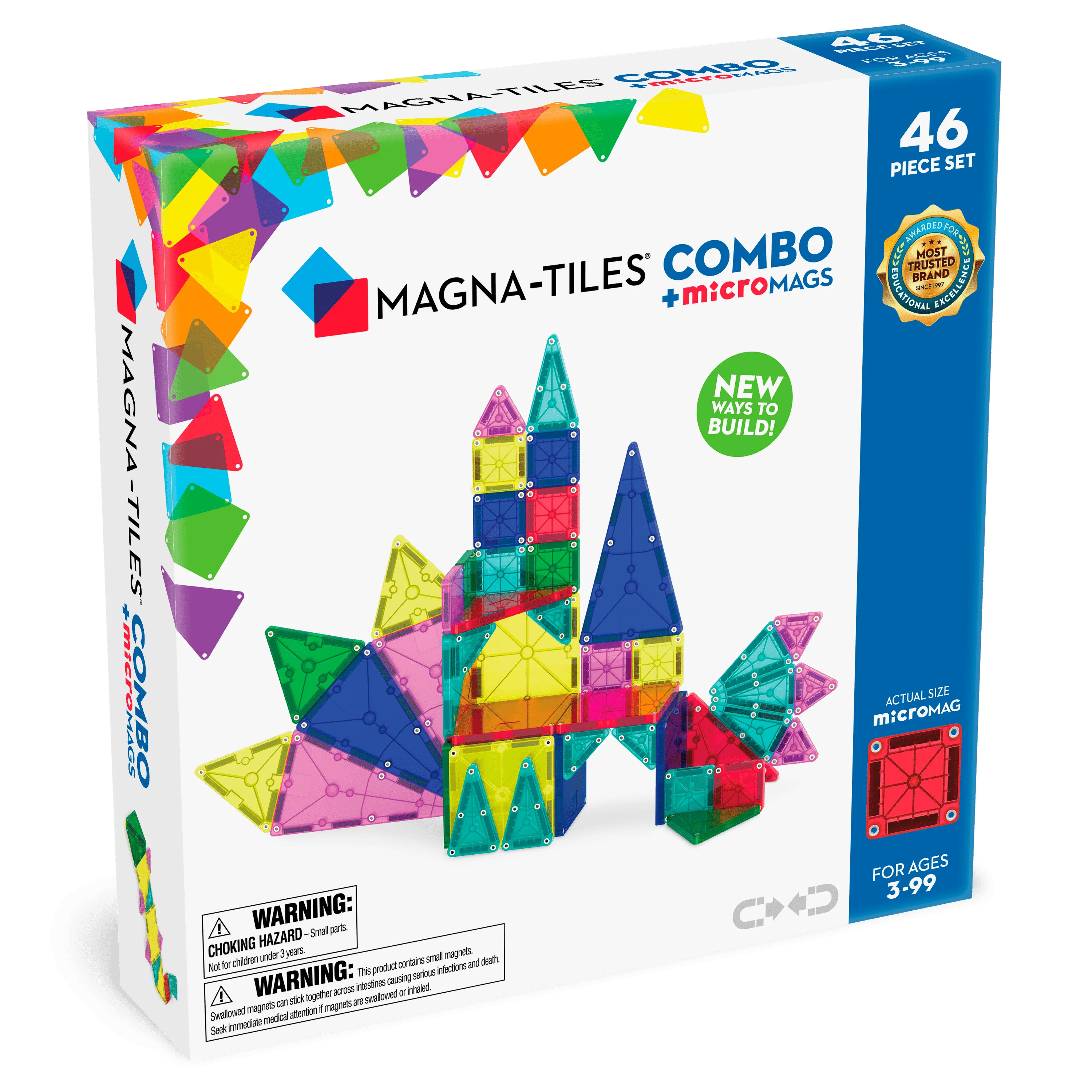 MAGNA-TILES® Combo 46-Piece Magnetic Construction Set, The ORIGINAL Magnetic Building Brand | Walmart (US)