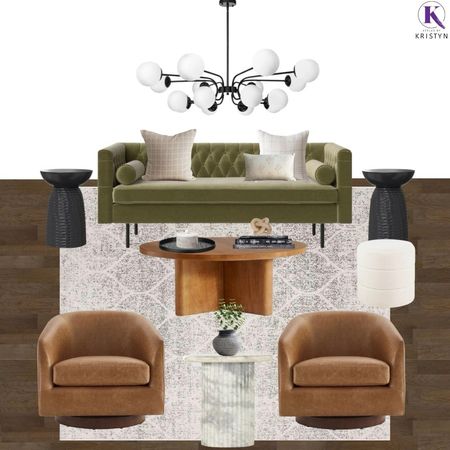 Living room decor curated board featuring a cozy green sofa paired with leather chairs. This space feels so inviting 

#LTKhome #LTKstyletip