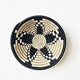 Small African Basket #204 / Rwanda Basket/Woven Bowl/Sisal & Sweetgrass Basket/Black, Tan, White | Amazon (US)