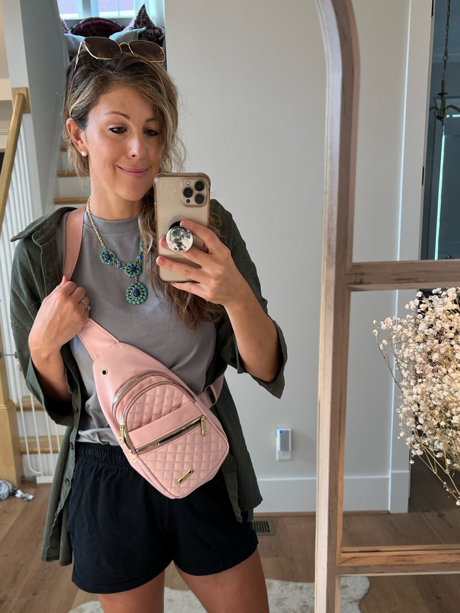 When you have 3 kids you need more hands so this crossbody bag is absolutely perfect for fitting my personal items and it’s hands free 😜. Also, working from home I love to layer clothing. Have a work meeting this morning but plan to do a run right after so super easy to delayer and instantly be ready for my workout. 

#LTKFitness #LTKworkwear #LTKFind