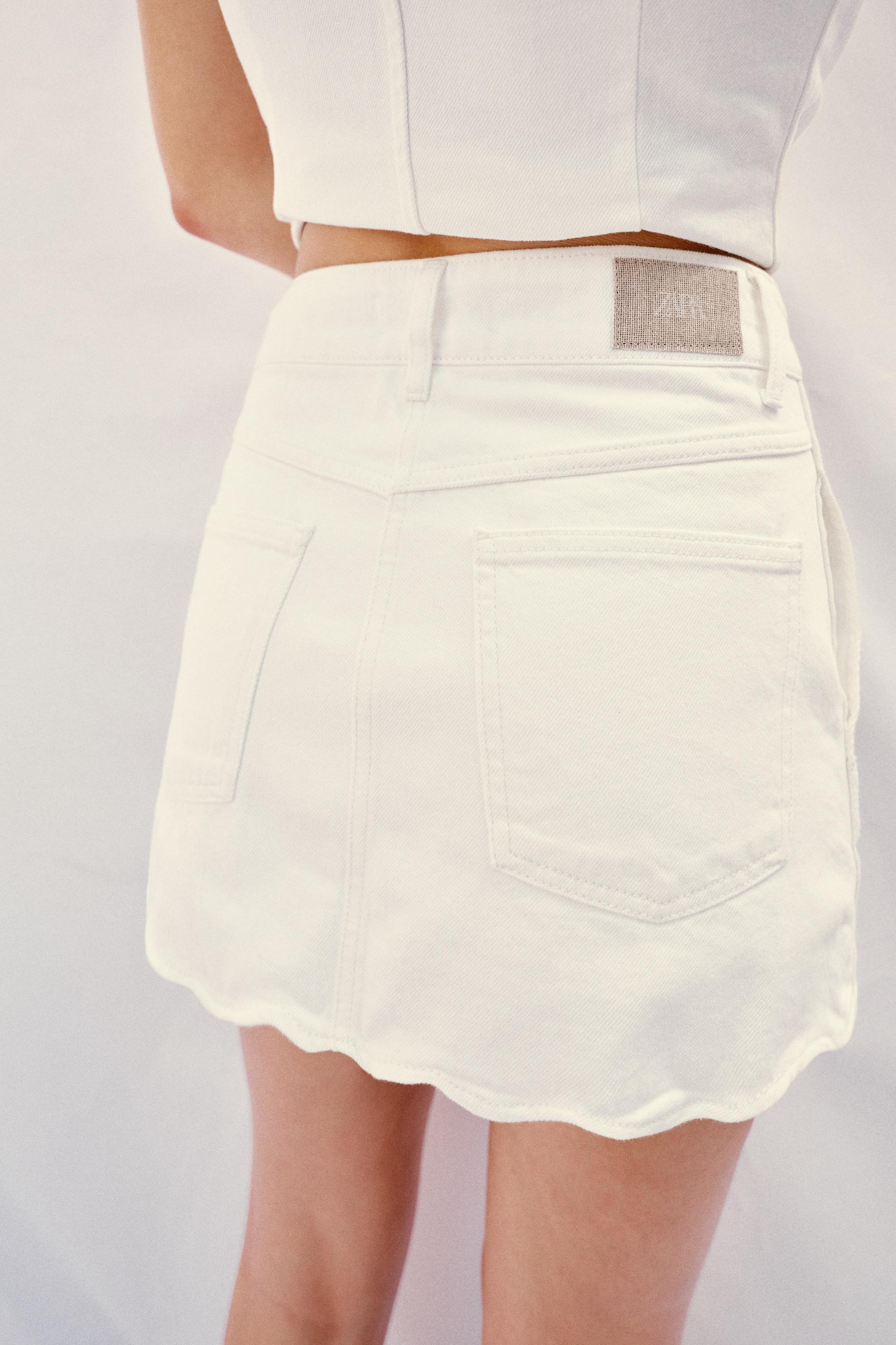 Z1975 DENIM SKORT WITH WAVY HEM | Zara US
