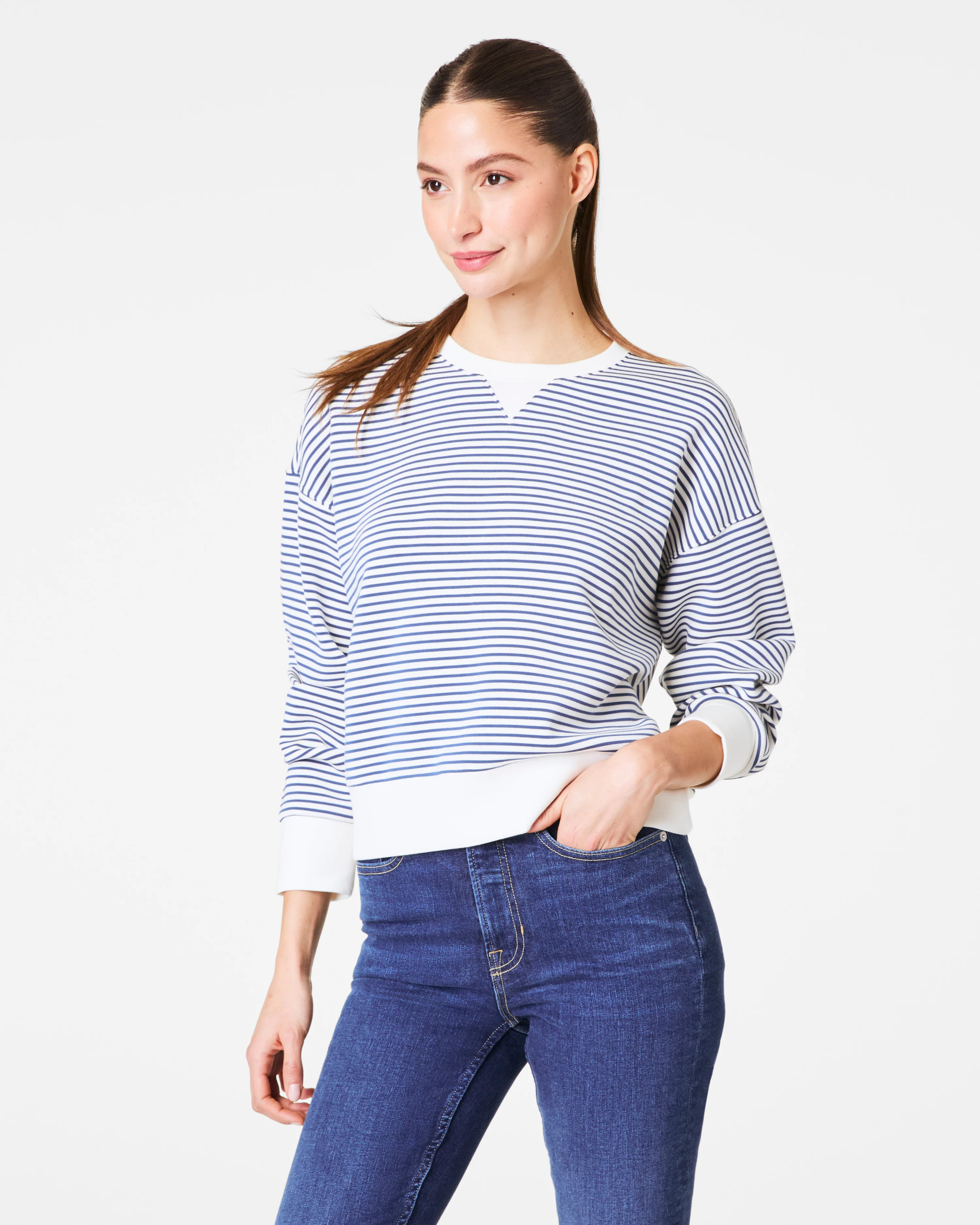 Striped Crewneck – Lightweight, Timeless Fit | SPANX | Spanx