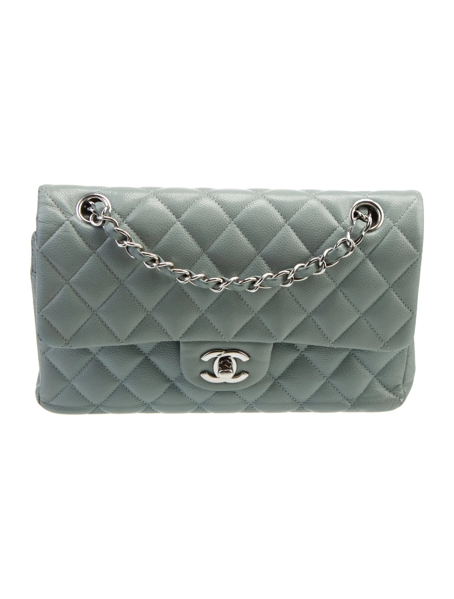 Chanel Caviar Classic Medium Double Flap Bag - Grey Shoulder Bags, Handbags - CHA1380521 | The Re... | The RealReal