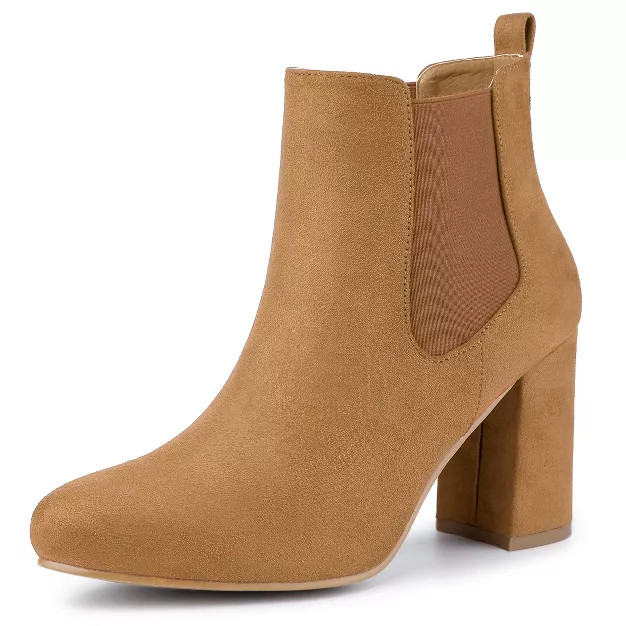 Allegra K Women's Round Toe Chunky Heels Slip On Chelsea Ankle Boots | Target