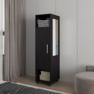 CAVINAS Black Bedroom Storage Cabinet,Wardrobe Closet with Door,Mirror,2 Spacious Shelves,Clothing Rod,Armoire Closet for Bedroom,Dressing Room | Target