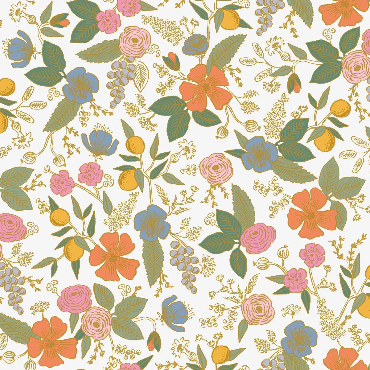 Rifle Paper Co. Colette Rose Peel and Stick Wallpaper: Self-Adhesive Floral Botanical, Multicolor... | Target