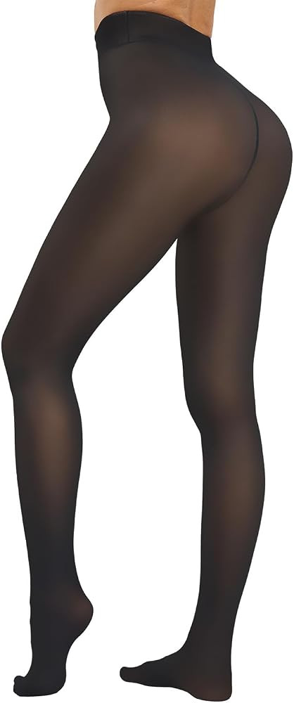 HeyUU Fleece Lined Tights Women, Fake Translucent Thick Thermal Pantyhose, Lightly Tummy Control ... | Amazon (CA)