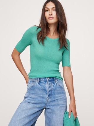 Featherweight Cashmere Scoop-Neck Sweater | Banana Republic (US)