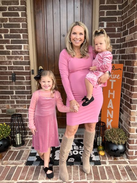 Pretty in Pink 💕 Loving these coordinating pink outfits for fall from Old Navy! I’m wearing a medium at 33+ weeks pregnant, Evie’s in a kids size small (6) and Margaret is in a baby 18-24 months dress!! All of our looks are currently on sale!! 

Fall outfits, fall fashion, fall dresses, maternity, old navy, mommy and me

#LTKbaby #LTKkids #LTKbump