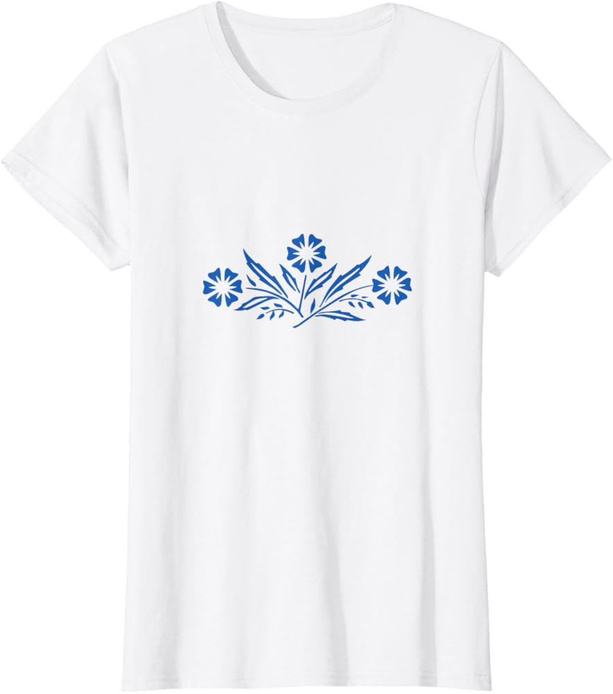 Womens Cornflower Blue, Corning USA, Vintage Kitchen Casserole T-Shirt | Amazon (US)