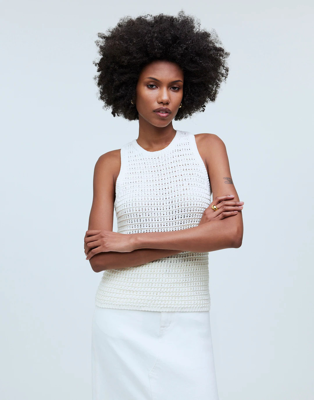 Crochet-Knit Crewneck Sweater Tank | Madewell