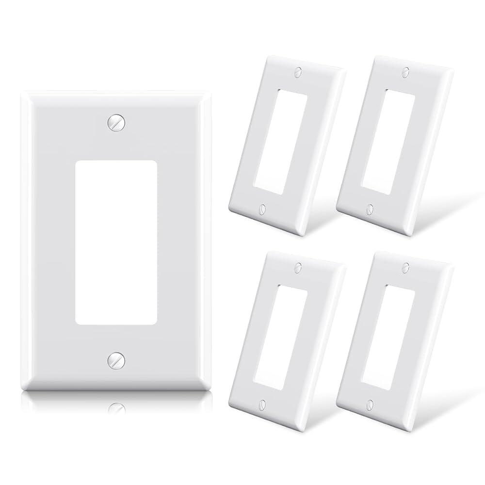 ELEGRP Decorative Receptacle Wall Plate, 1-Gang Mid Size Decorator Covers, Unbreakable Polycarbon... | Amazon (US)
