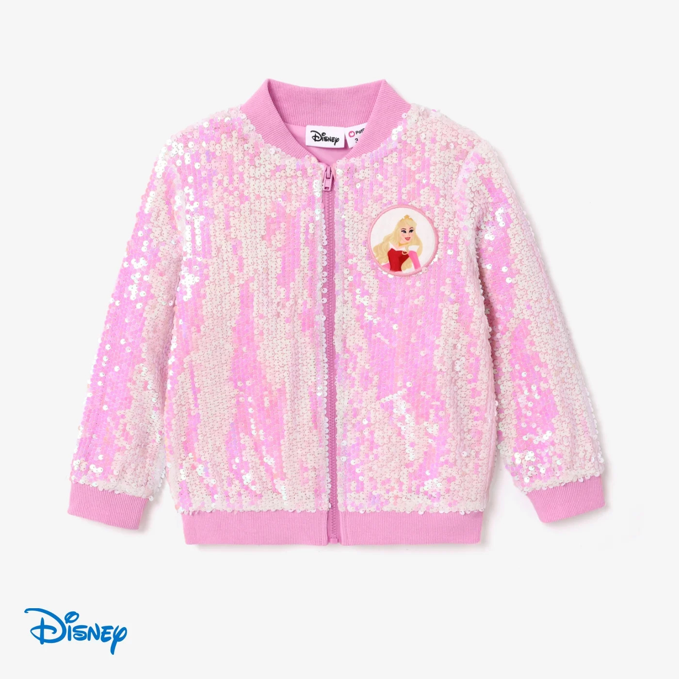 Disney Princess Toddler Girls Bomber Jacket Aurora Belle Cinderella Jasmine Sequin Zip Up Coat Ja... | Walmart (US)