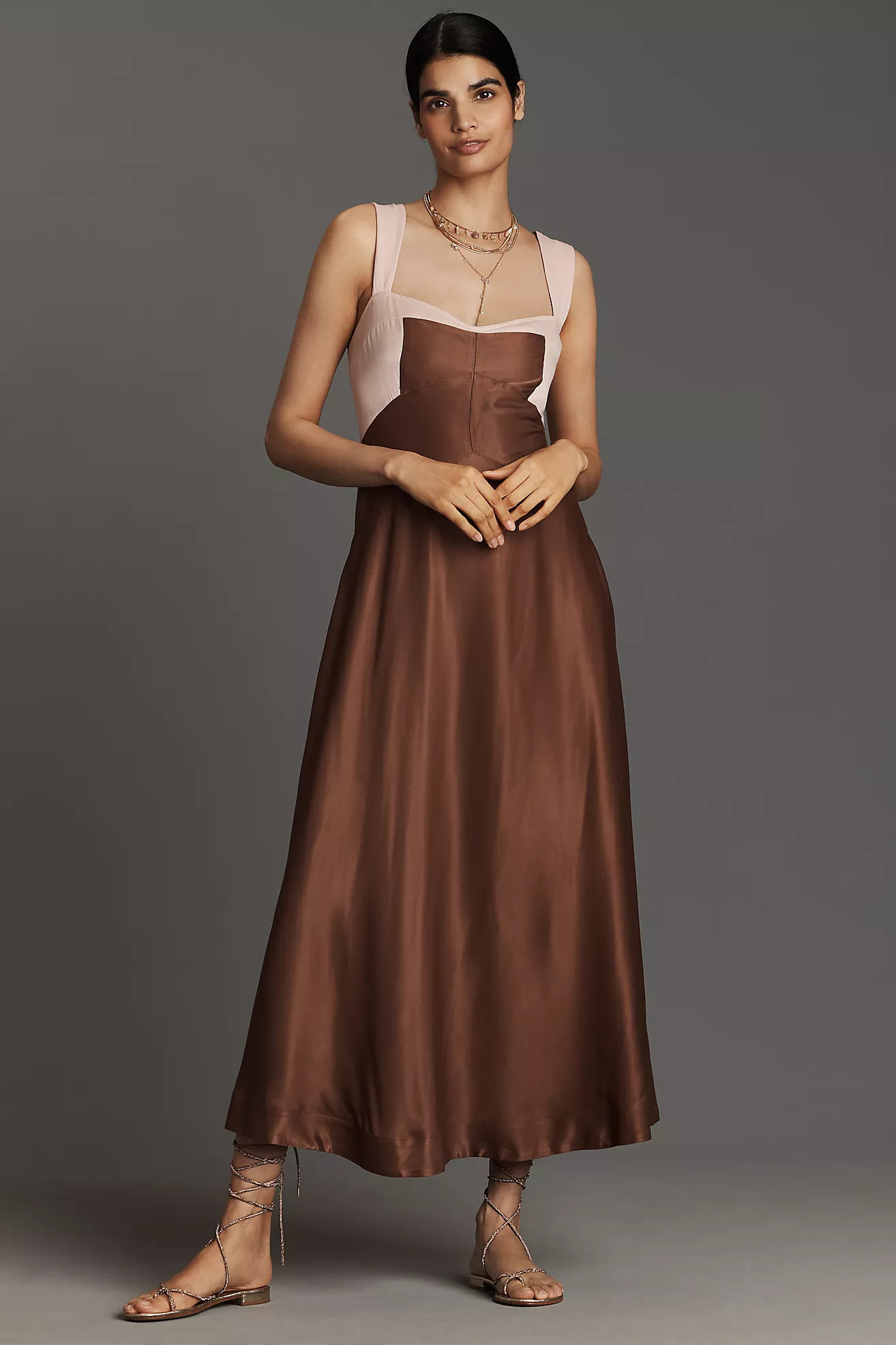 Maeve Sleeveless Seamed Midi Slip Dress | Anthropologie (UK)