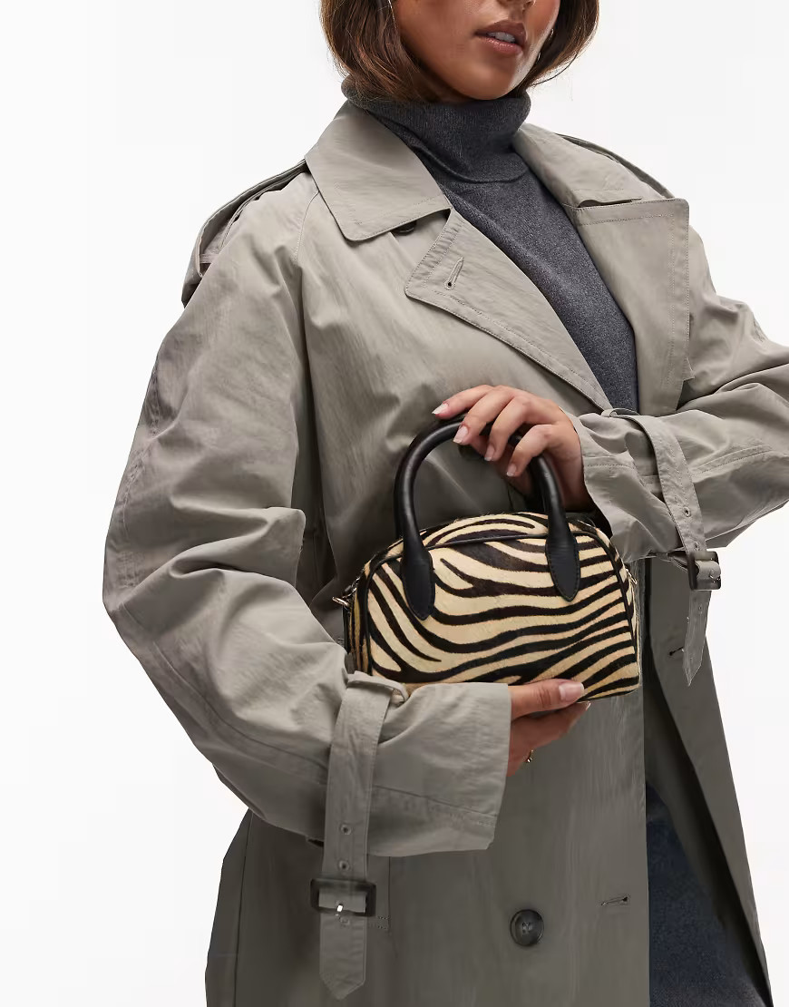 & Other Stories hairy zebra print leather nano bowling bag in white multi | ASOS (Global)