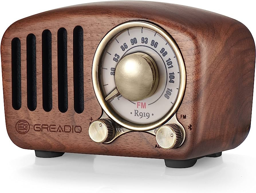 Vintage Radio Retro Bluetooth Speaker- Greadio Walnut Wooden FM Radio with Old Fashioned Classic ... | Amazon (US)