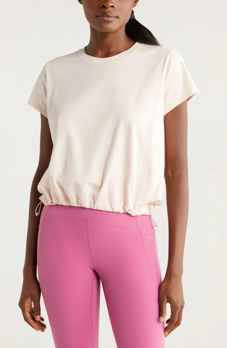 Zella Cinch Bubble Pima Cotton T-Shirt | Nordstrom | Nordstrom