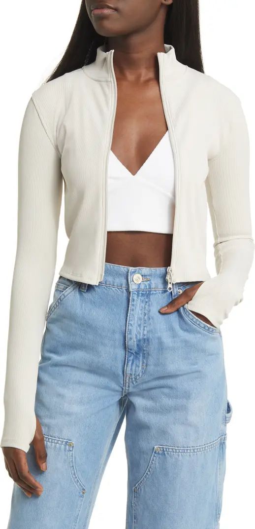 BP. Rib Mock Neck Zip-Up Jacket | Nordstrom | Nordstrom