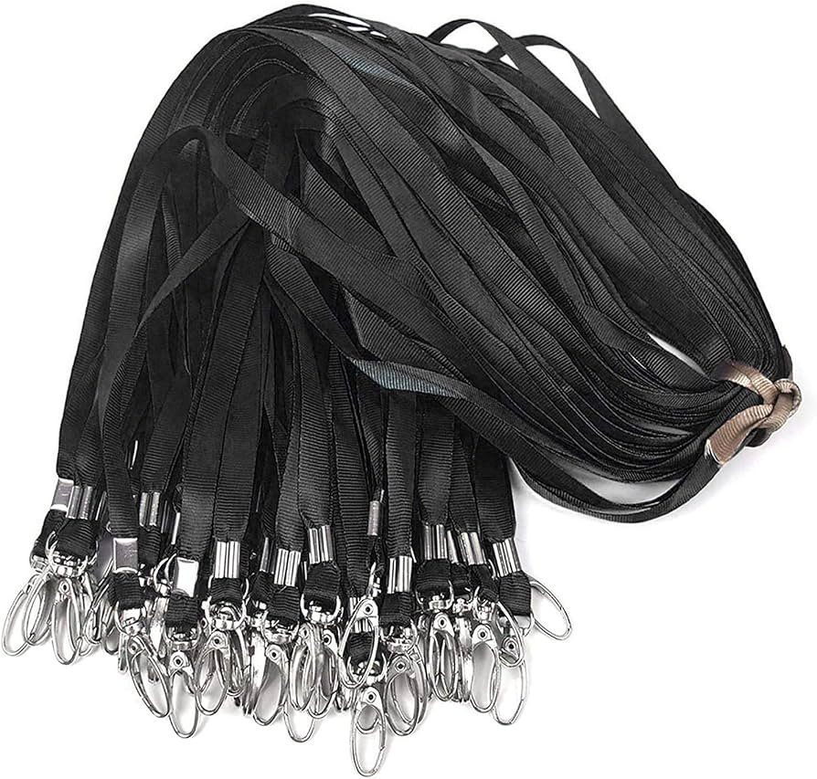 Black Lanyards 50Pcs 17.5 inch Nylon Lanyard,Lanyards Swivel Hooks Clips Great for ID Name Tags B... | Amazon (US)
