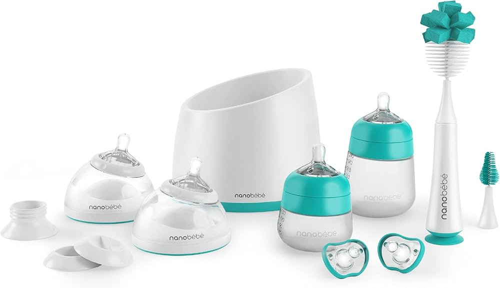 Nanobebe Baby Bottle Complete Starter Set, for Breast Milk and Formula, Anti Colic, Baby Shower R... | Amazon (US)