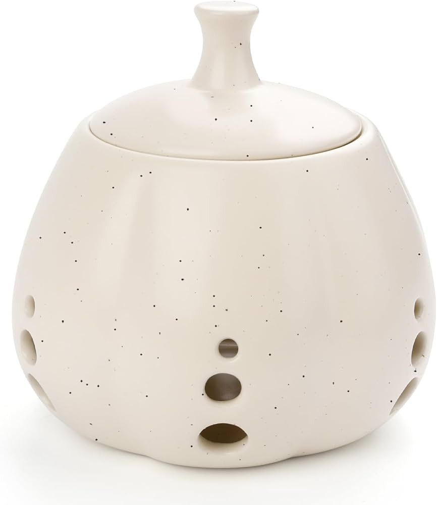 BosilunLife Garlic Keeper for Counter - Garlic Container Storage with Lid Large Garlic Keeper Cer... | Amazon (US)
