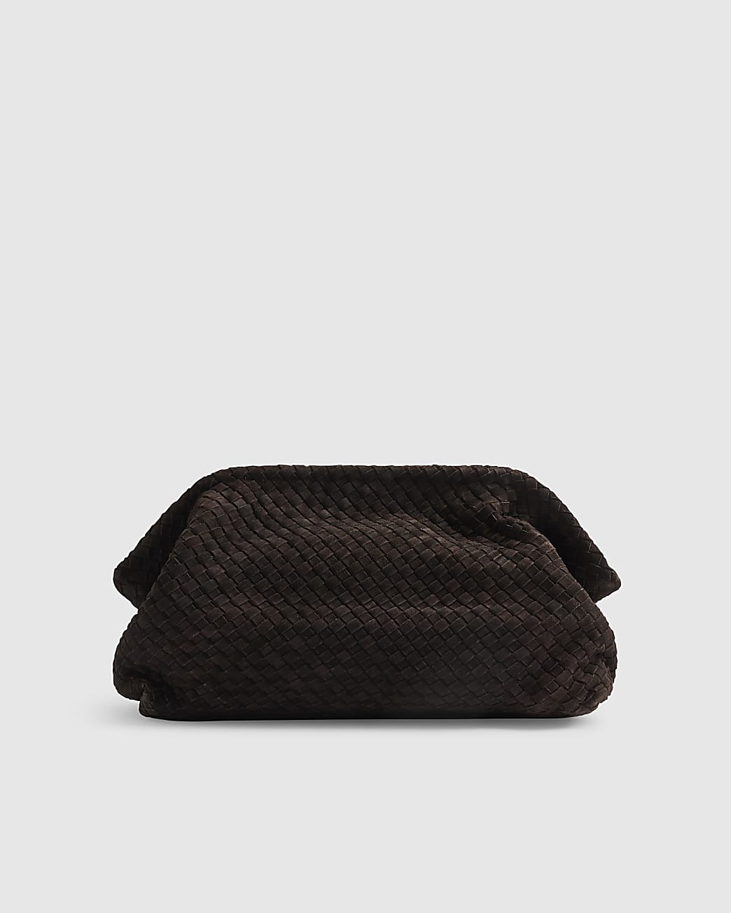 Brown Suede Woven Clutch Bag | River Island UK & IE