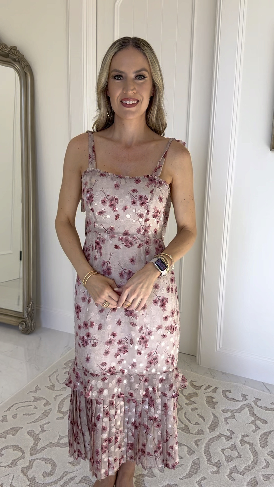 ON SALE for $25!! This is a great dress for bridal and baby showers, brunches, or even attending a wedding. 

#everypiecefits

Wedding guest dress
Midi dreas
Baby shower dress
Baby shower outfit
Bridal shower dress
Bridal shower outfit 
Brunch dress
Summer dress

#LTKParties #LTKSaleAlert #LTKVideo