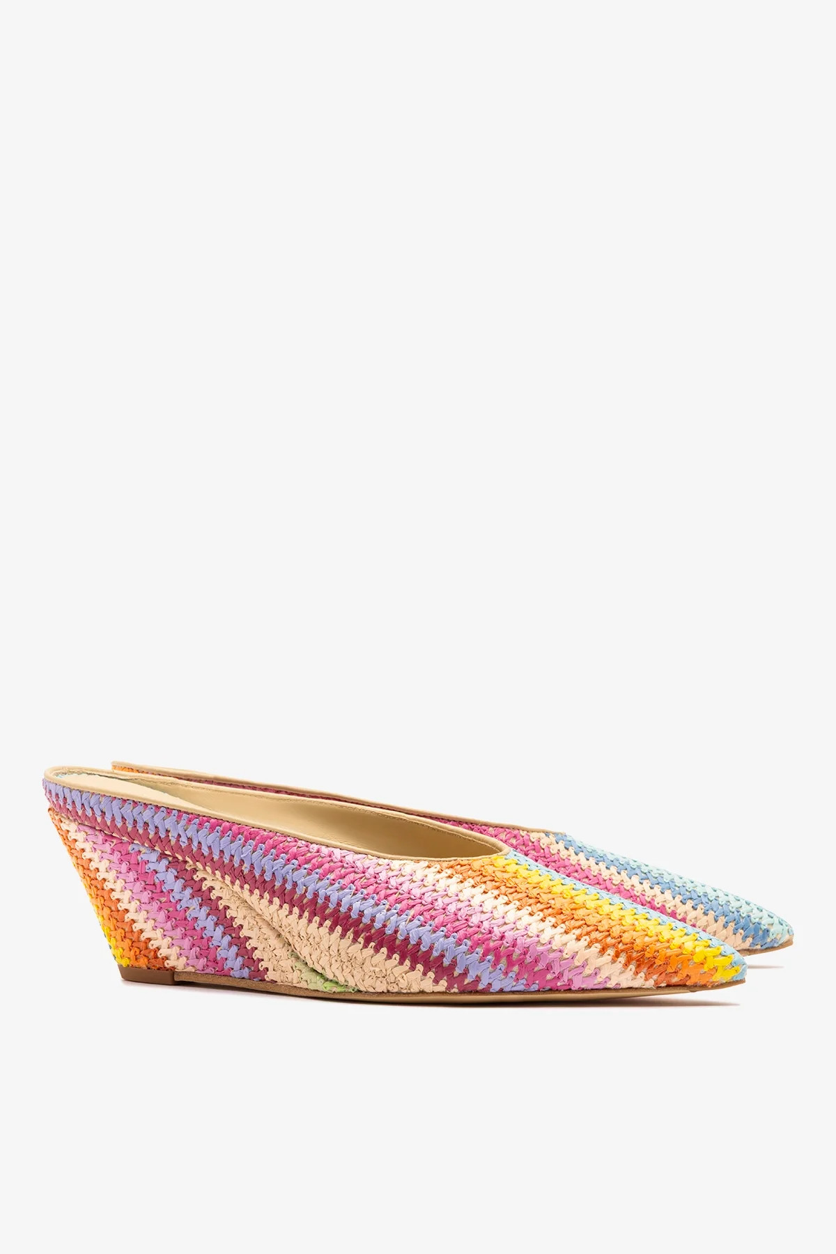 Loulou Mule Rainbow Raffia | Larroude