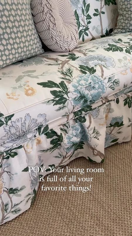 Linking exact living room details where I can! 

Home decor, sisal rug, floral, pillows 

#LTKVideo #LTKhome