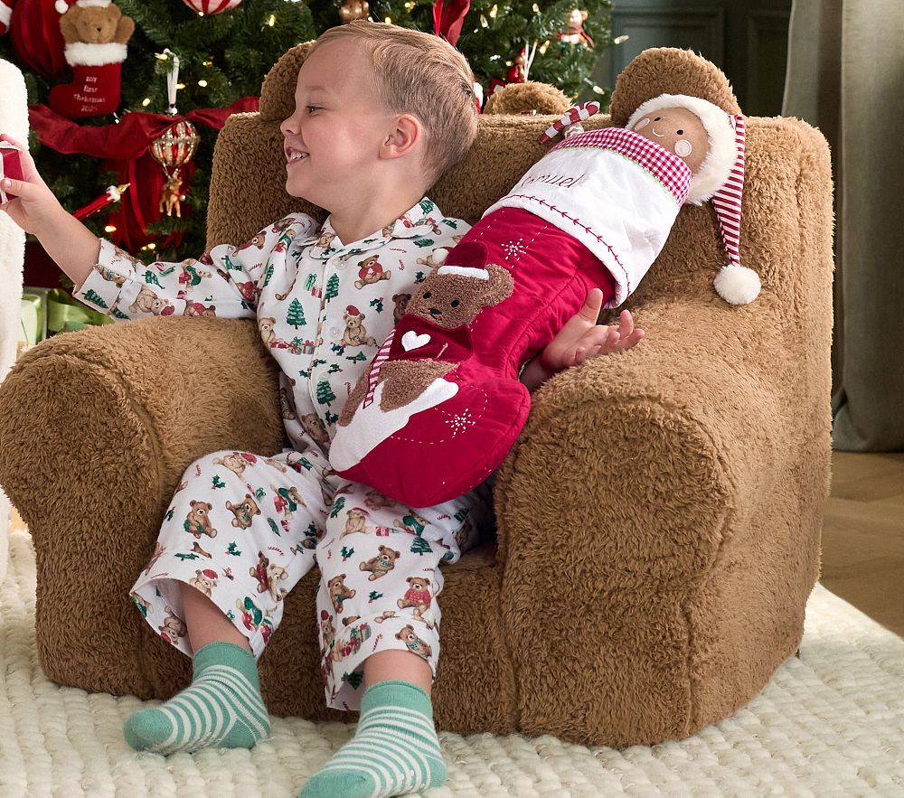 Holiday Teddy Bears Flannel Kid Pajama Set | Pottery Barn Kids