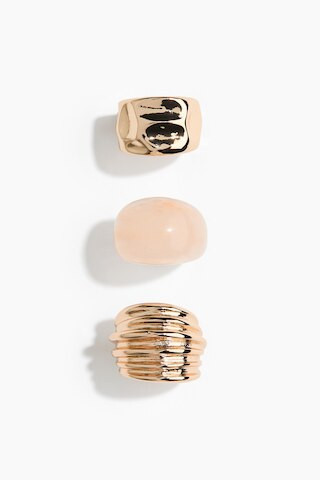 H & M - 3-Pack Chunky Rings - Gold-Colored | H&M (US + CA)