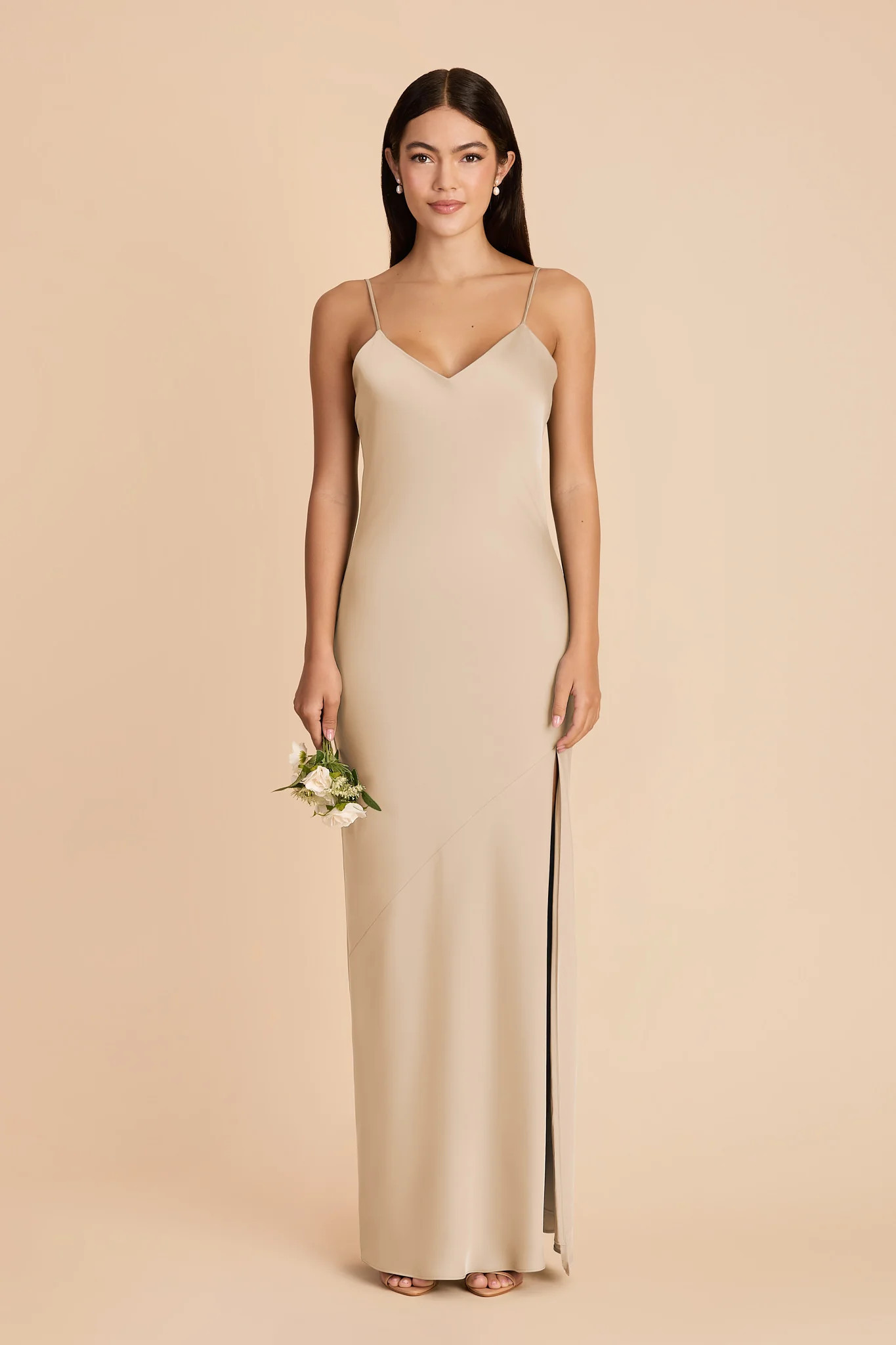 Gold Bridesmaid Dress Matte Satin Size Medium Birdy Grey Alyse | Birdy Grey
