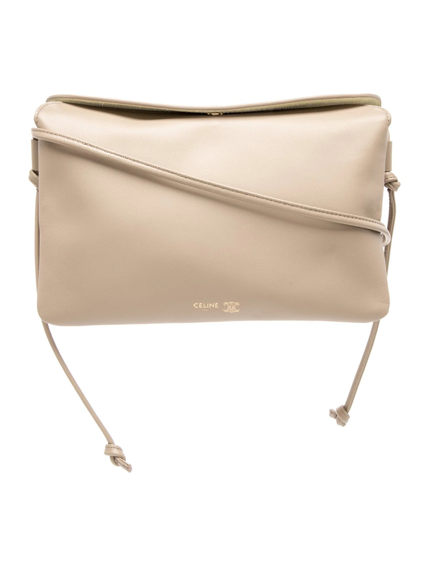 Celine Leather trio flap 2025 - Neutrals Crossbody Bags, Handbags - CEL386366 | The RealReal | The RealReal