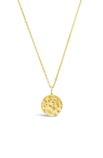 Sterling Forever 14K Yellow Gold Vermeil Hammered Pendant Necklace at Nordstrom Rack | Nordstrom Rack