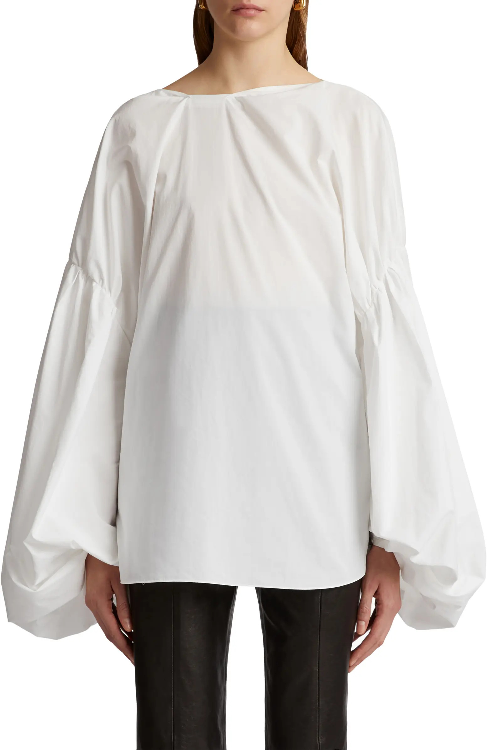 Khaite Quico Balloon Sleeve Top | Nordstrom | Nordstrom