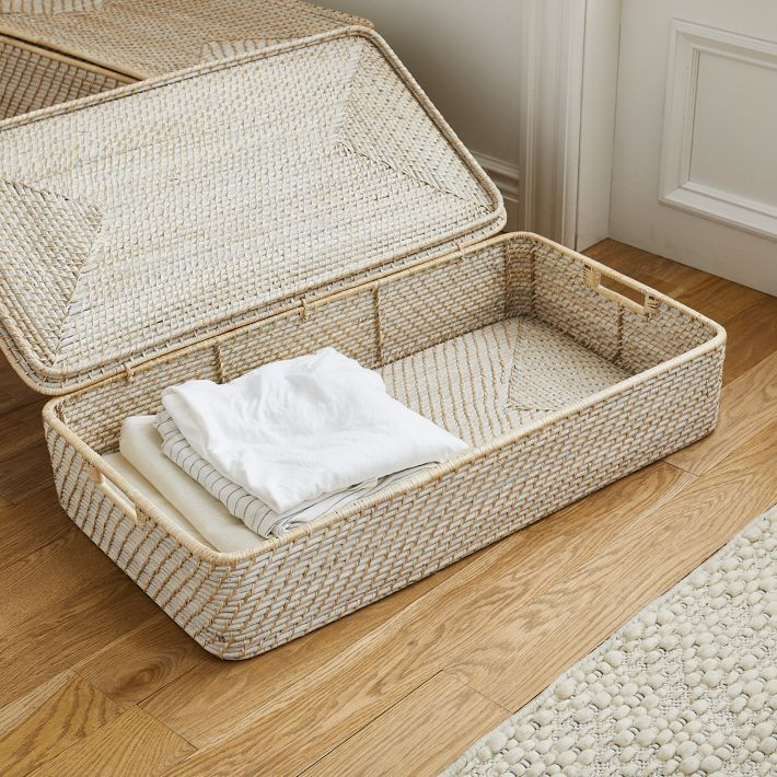 Modern Weave Rattan Underbed Baskets | West Elm (US)